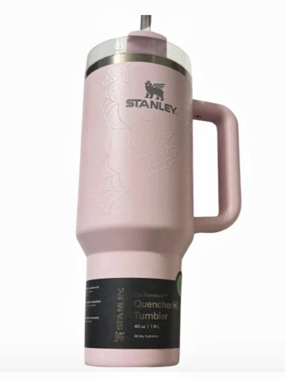 Stanley Quencher H2.0 FlowState Tumbler Pink Sugar Spider Webs 40 oz Pink Sugar